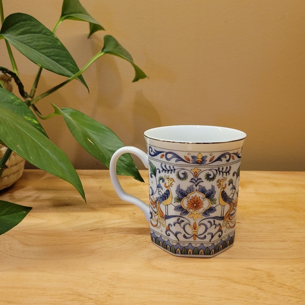 Vintage Japanese Peacock Mug